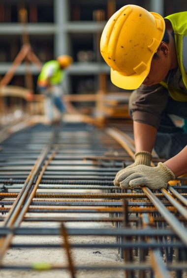 Construction,Worker,Wearing,A,Yellow,Hard,Hat,And,Safety,Vest,